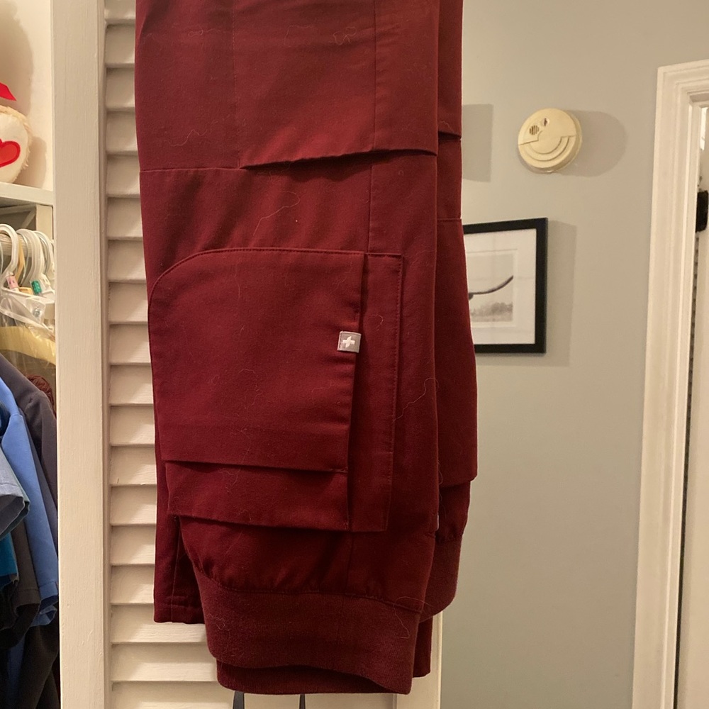 Figs burgundy scrub pants